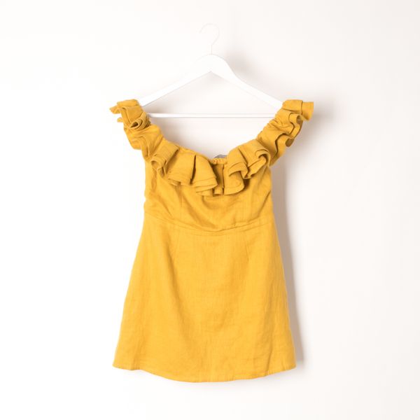 Reformation Mustard Yellow Short Dress 