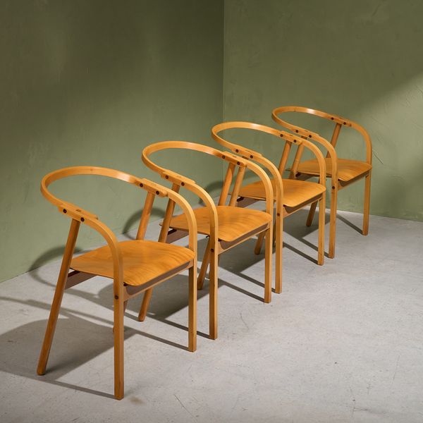 Set of 4 Demountable 'Otto' Chairs by Werther Toffoloni & Piero Palange for Ibis, Italy 1981