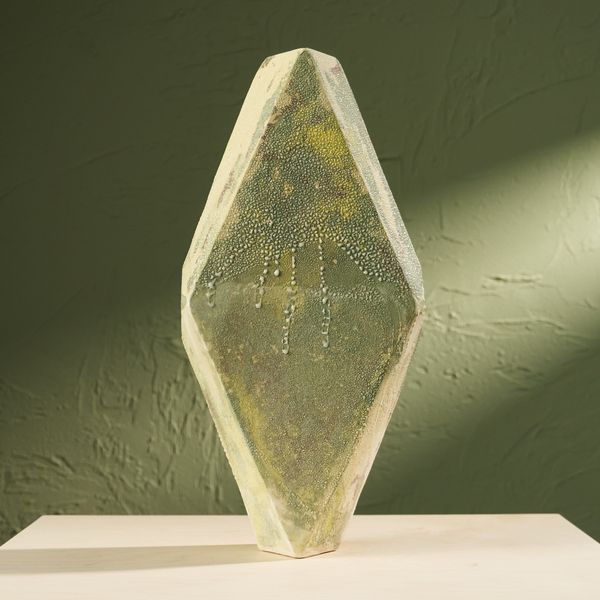 'Condensation' Series C1, Glazed Ceramic Sculpture in Green by Eunsol Kim, The Netherlands, 2025"