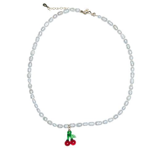 Pearls and Cherry Necklace