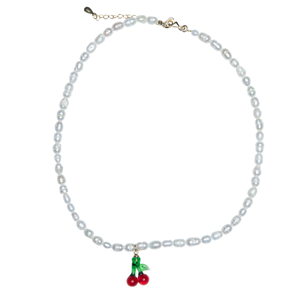 Pearls and Cherry Necklace