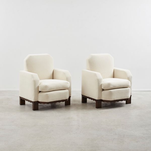 Pair of Art Deco Armchairs, Italy, 1930s