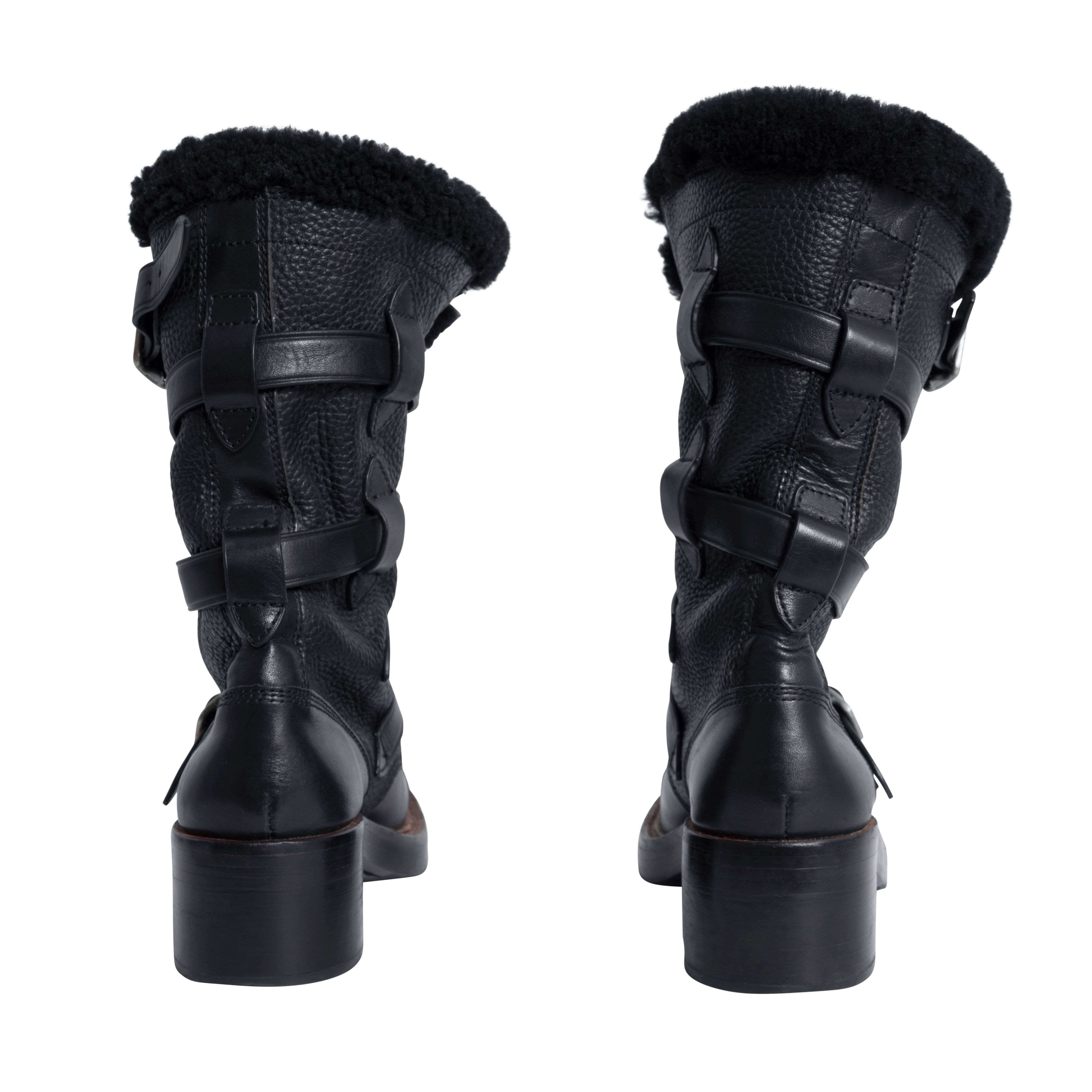 Coach shearling boots best sale