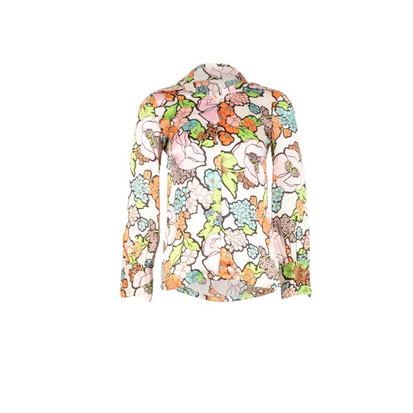 Vintage 1970's Style Pastel Floral Blouse