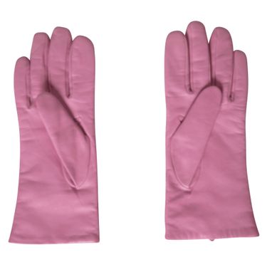 Pink Quilted Lambskin Gloves