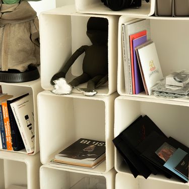 Modular Cement Cube Bookcase by Willy Guhl