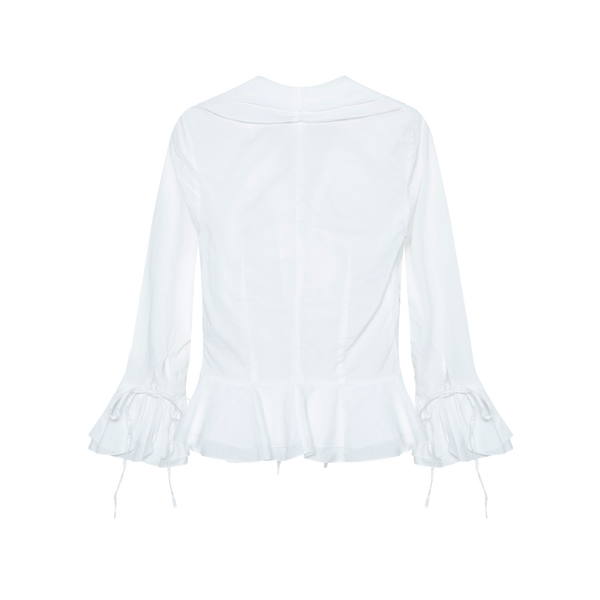 Vintage White Ruffled Blouse