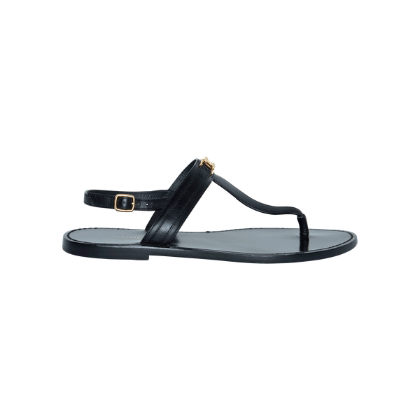 Céline Black Triomphe Thong Sandal