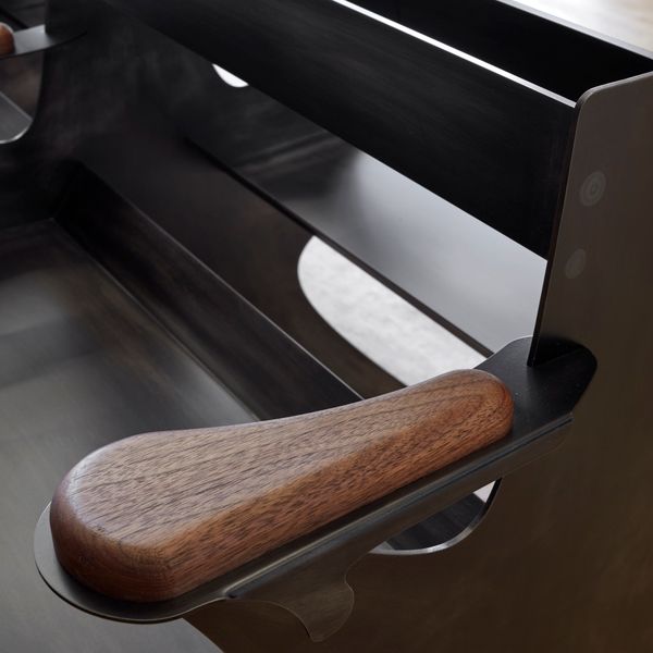 Stadium seating in waiting room, 2021
