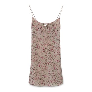 Saint Laurent Floral- Print Silk Mini Dress