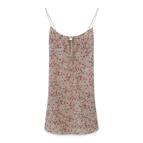 Saint Laurent Floral- Print Silk Mini Dress