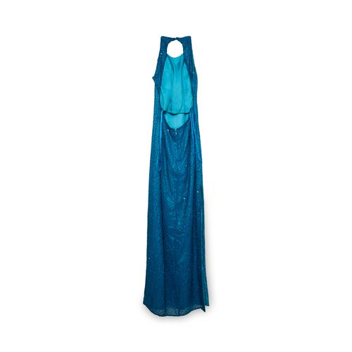Vintage Scala Blue Beaded Gown