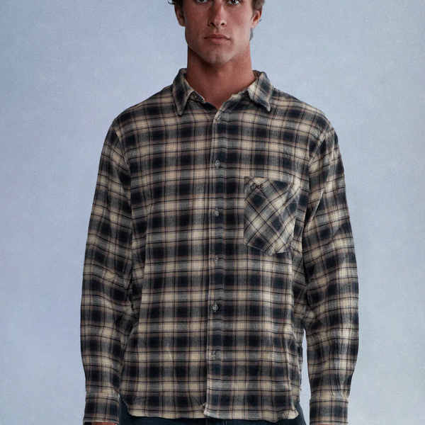 Brown Plaid Button Up Shirt