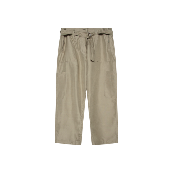 Céline Green Belted Mulberry Silk Cargos