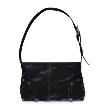 Vintage Leather Buckle Crossbody Bag