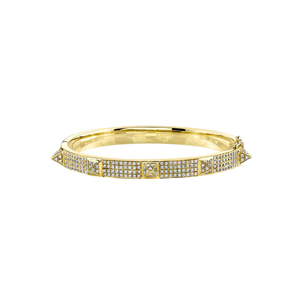 Anita Ko 18k Yellow Oval Diamond Bracelet with Diamond Spikes