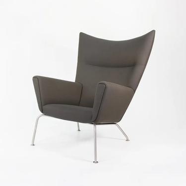 Grey Wing Lounge Chair by Hans Wegner for Carl Hansen, 2020