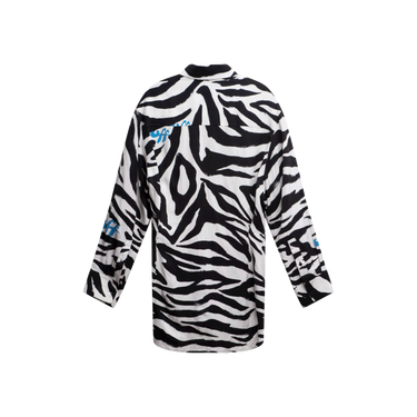 Off-White Viscose Zebra Print Blazer