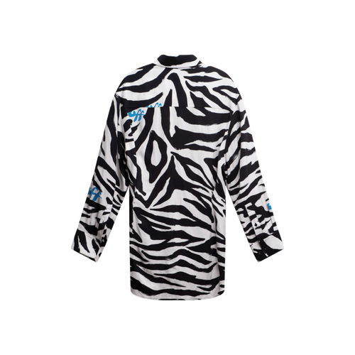 Off-White Viscose Zebra Print Blazer
