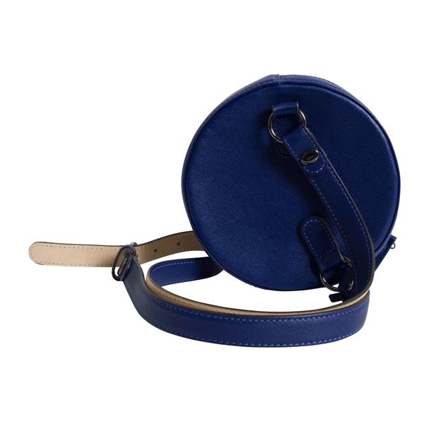 Vintage Longchamp Round Leather Crossbody - Navy