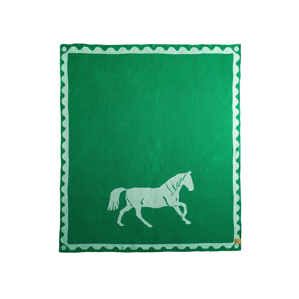 Green Caballo Throw Blanket
