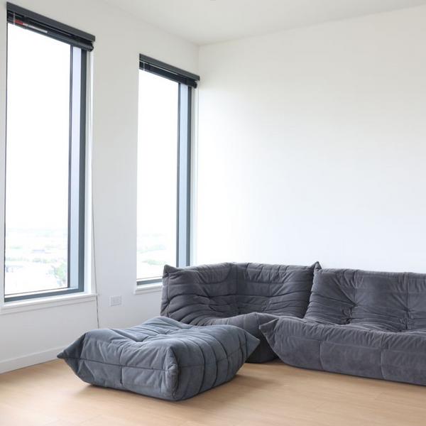 3 Piece Grey Togo Set by Michel Ducaroy for Ligne Roset