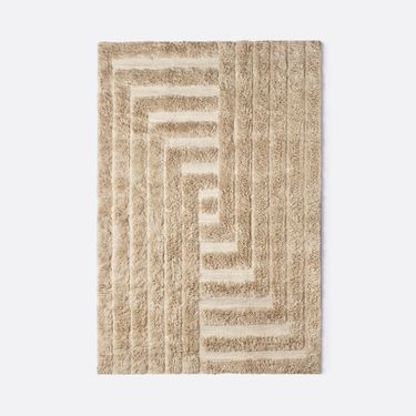 Shaggy Labyrinth Beige Rug 