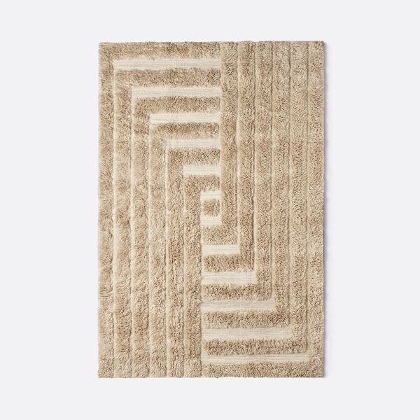 Shaggy Labyrinth Beige Rug 