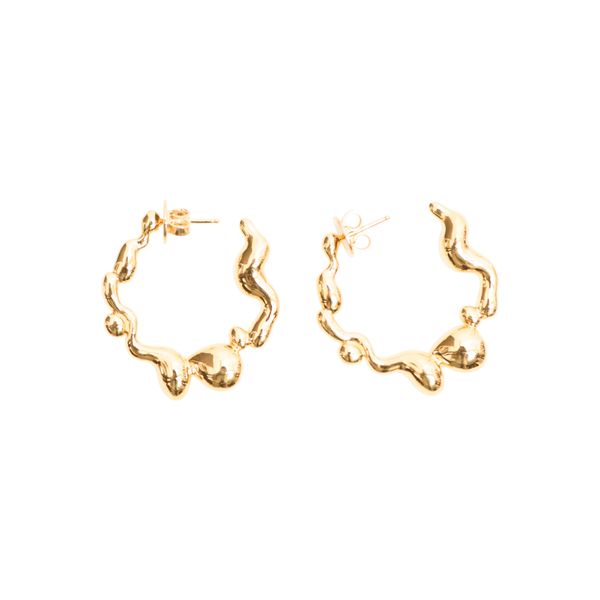 Gold Puddle Play Earrings