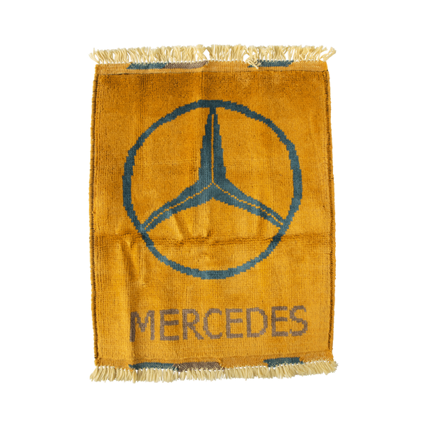 Yellow Mercedes Vintage Car Rug