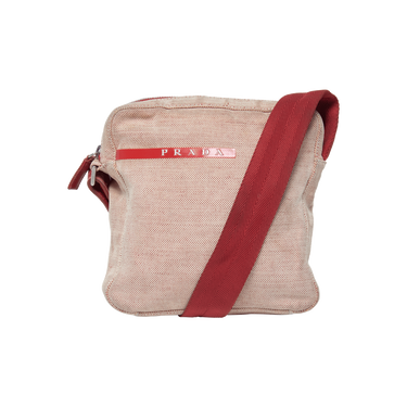 Prada Red Mini Canvas Crossbody Bag