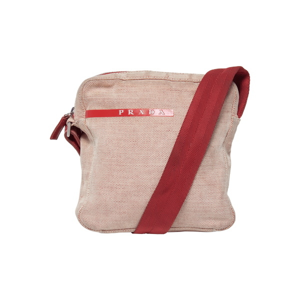 Prada Red Mini Canvas Crossbody Bag