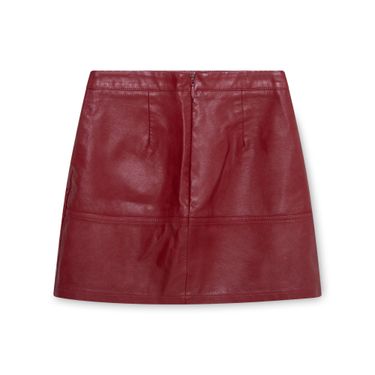 Red Leather Miniskirt 