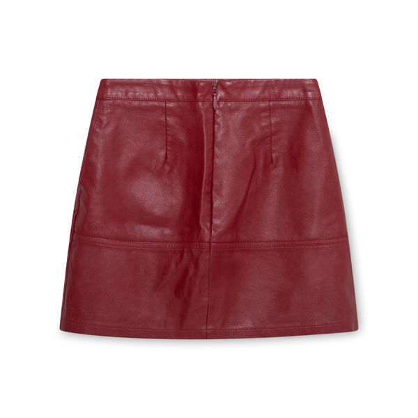 Red Leather Miniskirt 