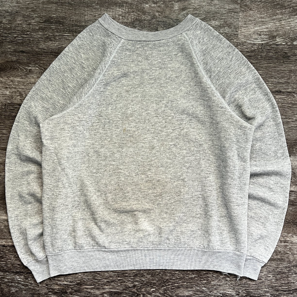 1980s Raglan Cut Ash Grey Crewneck 