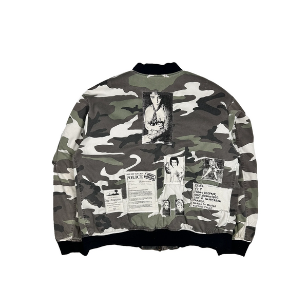 Raf Simons AW2001 "Riot, Riot, Riot" MA-1 Camo Patched Bomber
