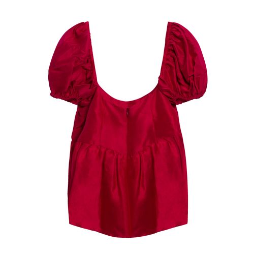 Rory Raw Silk Top - Red