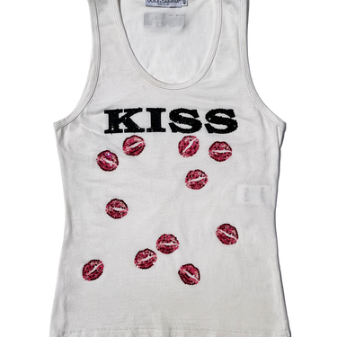 Dolce & Gabbana F/W 2001 Rhinestone "Kiss" Tank Top