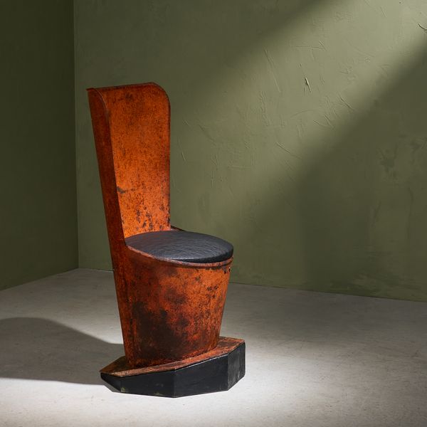 Postmodern Unique Steel Side Chair, Italy 1970s