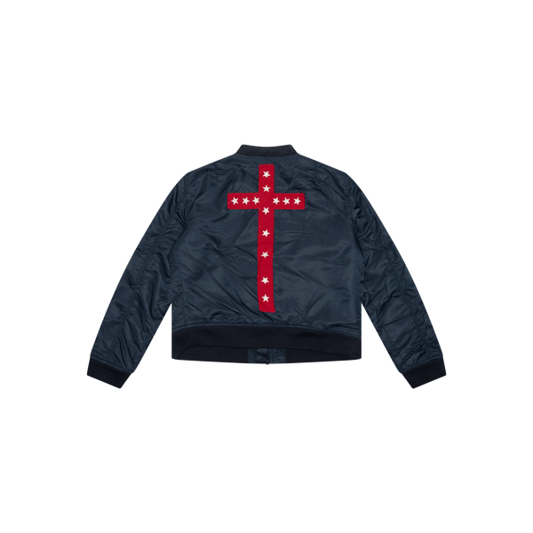 Yeezus Tour 2013 Navy Wes Lang Patched Bomber Jacket