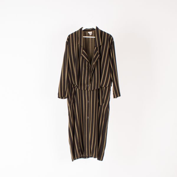 Vintage Jackpot Striped Overcoat