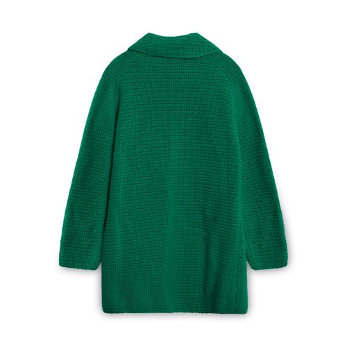 Vintage Knit Button-down Sweater - Green