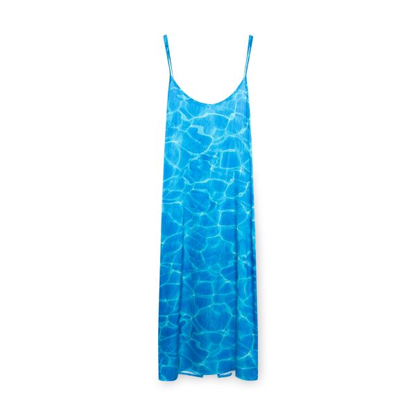 Trophy Wife Aqua Silk Midi Dress