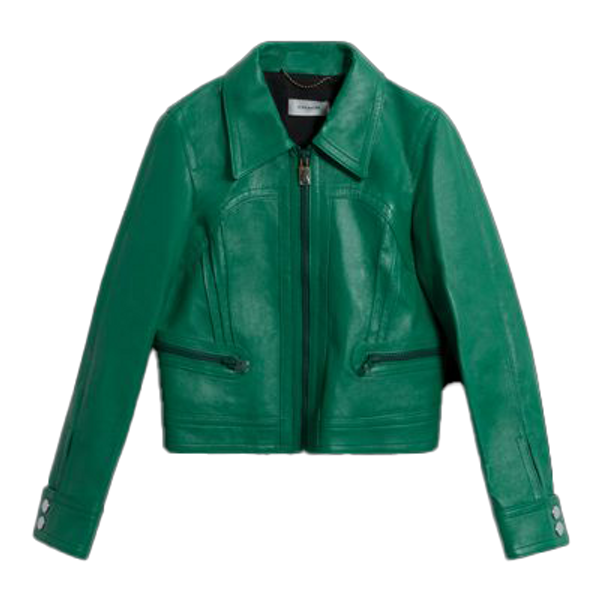 Coach Cropped Leather Blouson Jacket