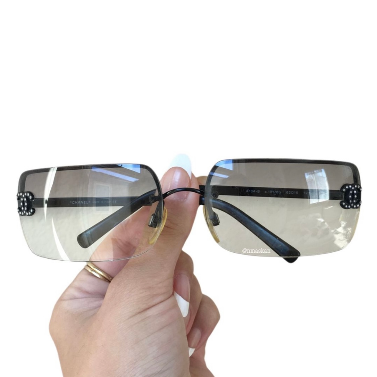 Chanel Crystal CC Rimless 4104-B Sunglasses by nmaskan vintage