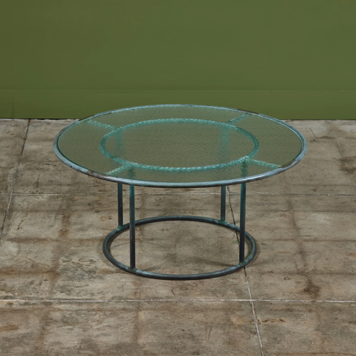 Bronze Round 36" Patio Coffee Table by Walter Lamb for Brown Jordan