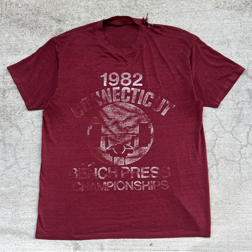 1980s Connecticut Bench Press Paper Thin Single Stitch Tee