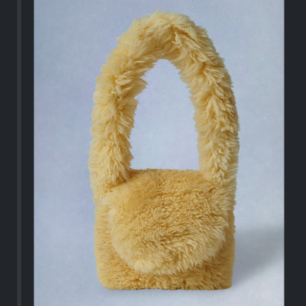 Shearling Messenger Bag - Yellow