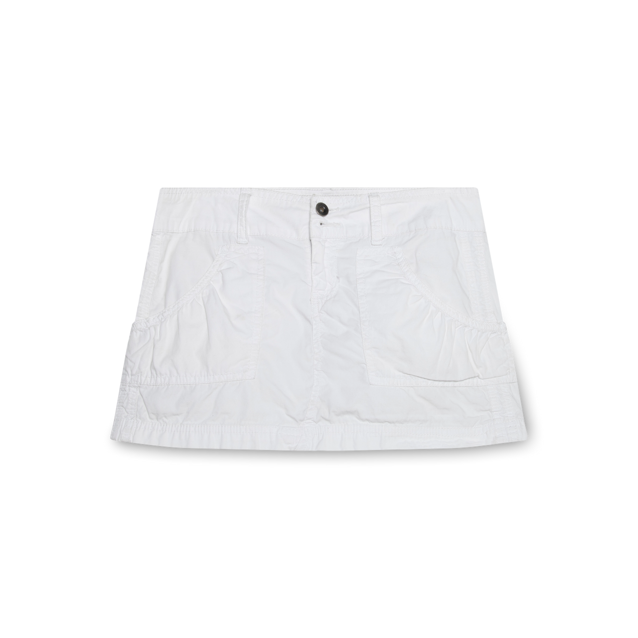 Vintage Y2K White Cargo Mini Skirt by Joyce Ma Basic.Space