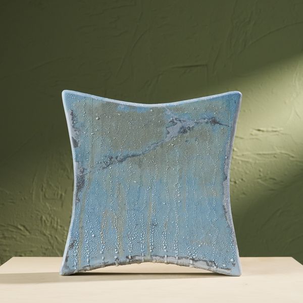 'Condensation' Series C2, Glazed Ceramic Sculpture in Blue by Eunsol Kim, The Netherlands, 2025"